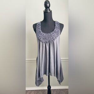 HYPNOTIZED Racerback Floral Neck Tunic Tank Top Size M